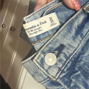 Abercrombie & Fitch Women's Light Blue High Rise Jeans